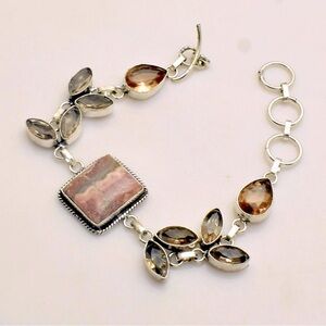 Rhodochrosite/Morganite Gemstone  Bracelet